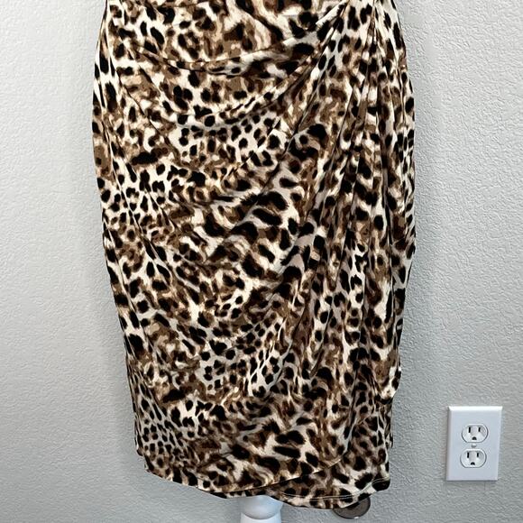 Catherine Malandrino Leopard Animal Print Midi Sheath Dress NWT Medium - Picture 6 of 11